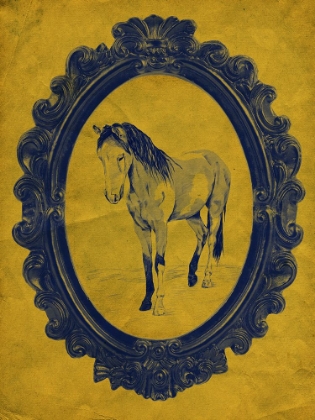 Picture of FRAMED PAINT HORSE IN YELLOW