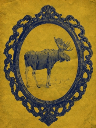 Picture of FRAMED MOOSE IN YELLOW