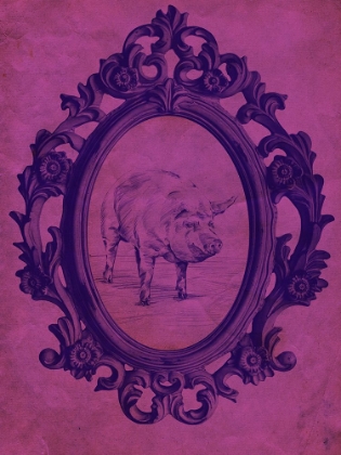 Picture of FRAMED PIG IN VIOLET