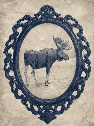 Picture of FRAMED MOOSE IN NAVY