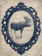 Picture of FRAMED MOOSE IN NAVY