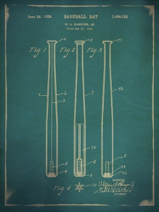 Picture of BASEBALL BAT PATENT BLUE