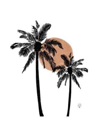 Picture of WHITE BACKGROUND PALM TREES