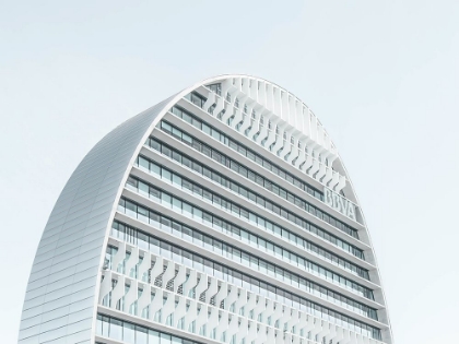 Picture of A MODERN SKYSCRAPER WITH A ROUNDED ROOF IN MADRID