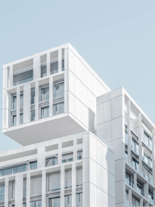 Picture of A WHITE CONCRETE APARTMENT BUILDING IN MADRID