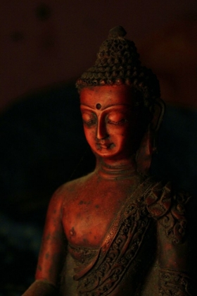 Picture of ANTIQUE GOLD AND RED BUDDHA STATUE I