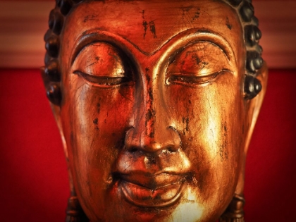 Picture of ANTIQUE GOLD AND RED BUDDHA STATUE II