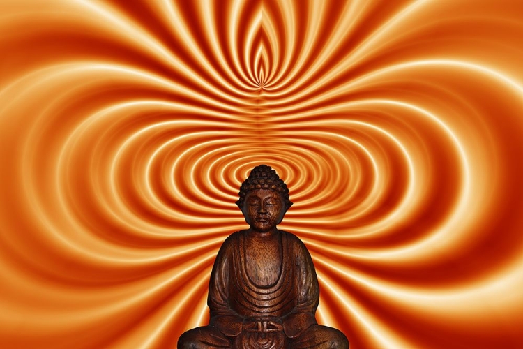 Picture of ANTIQUE GOLD AND RED SITTING BUDDHA STATUE II