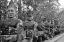 Picture of BUDDHA STATUE ROW IN BLACK AND WHITE