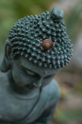 Picture of GREEN BUDDHA STATUE WITH SNAIL