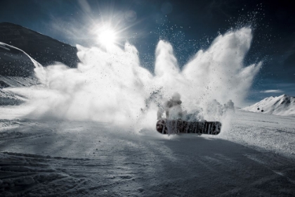 Picture of SNOWBOARDER ON FRESH POWDER