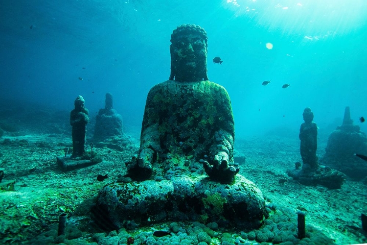 Picture of UNDERWATER BUDDHA RUINS IN NUSA LAMBONGAN ISLAND, INDONESIA