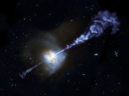 Picture of ARTIST CONCEPT ACTIVE BLACK HOLE SQUASHES STAR FORMATION