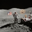 Picture of ASTRONAUT EUGENE A. CERNAN, WITH THE LUNAR ROVER