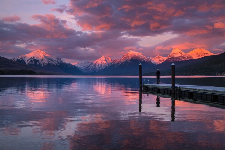 Picture of LAKE MCDONALD AT SUNSET
