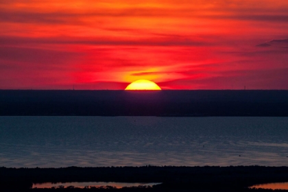 Picture of A RED SUNSET OVER KENNEDY SPACE CENTER