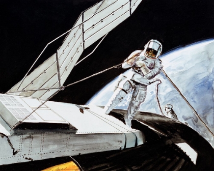 Picture of ARTISTS CONCEPT OF ASTRONAUT CHARLES CONRAD JR SKYLAB 2 1973