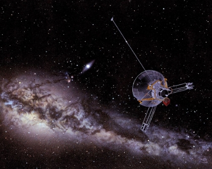 Picture of ARTISTS IMPRESSION OF PIONEER 10 AND THE INNER SOLAR