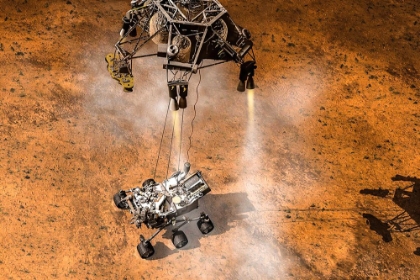 Picture of ARTIST CONCEPT DEPICTS THE MARS CURIOSITY ROVER TOUCHING DOWN
