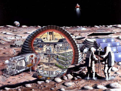 Picture of ARTIST CONCEPT OF SJC INFLATABLE MODULE FOR LUNAR BASE