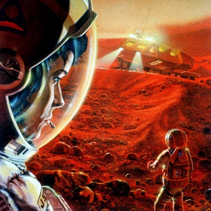 Picture of ARTIST CONCEPT DEPICTS ASTRONAUTS WALKING ON MARS