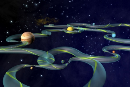 Picture of ARTIST CONCEPT OF THE INTERPLANETARY TRANSPORT NETWORK