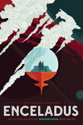 Picture of FICTIONAL SPACE TOURISM ADVERTISING POSTER FOR THE ENCELADUS MOON