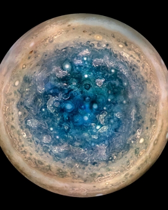 Picture of JUPITERS SOUTH POLE - AS SEEN BY NASAS JUNO SPACECRAFT