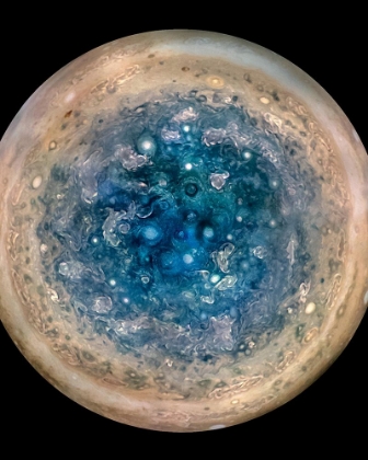 Picture of JUPITERS SOUTH POLE - AS SEEN BY NASAS JUNO SPACECRAFT