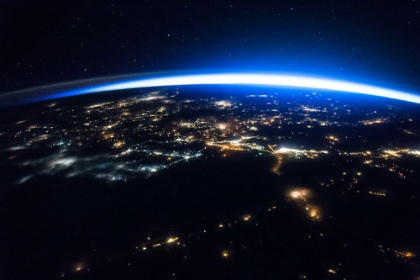 Picture of NIGHT IMAGE OF A SLIVER OF DAYLIGHT FRAMING THE NORTHERN HEMISPHERE