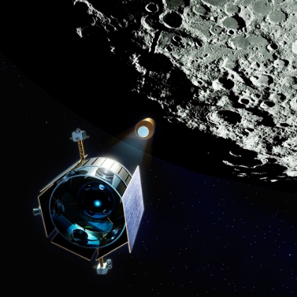 Picture of LUNAR CRATER OBSERVATION AND SENSING SATELLITE CRASHING INTO THE MOON