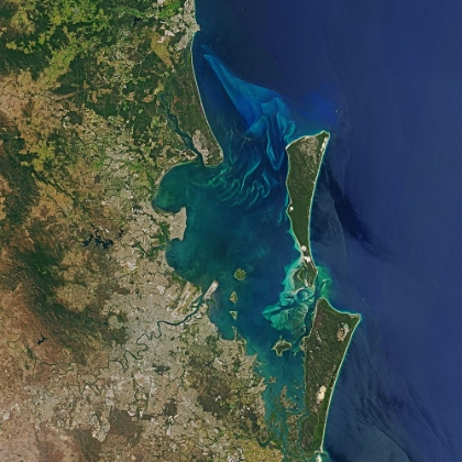 Picture of SANDY SHORES OF MORETON BAY FROM SPACE
