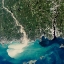 Picture of SEDIMENT SPEWS FROM CONNECTICUT RIVER VIEWED FROM SPACE