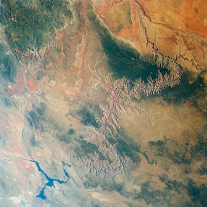 Picture of SKYLAB 3 EARTH VIEW OF THE GRAND CANYON - LAKE MEAD AND KAIBAB