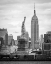 Picture of SPACE SHUTTLE ENTERPRISE - ATOP A 747 CARRIER SEEN BEHIND THE STATUE OF LIBERTY