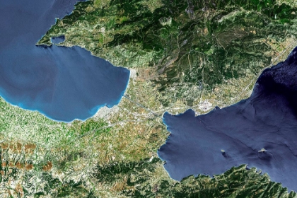 Picture of THE ISTHMUS OF CORINTH - GREECE FROM SPACE