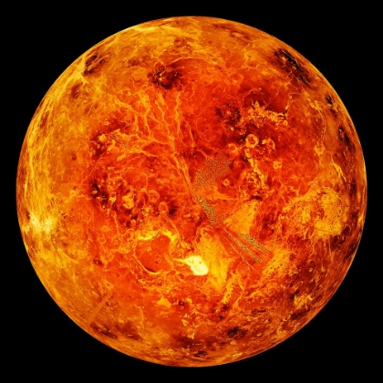 Picture of THE NORTHERN HEMISPHERE OF THE SURFACE OF VENUS