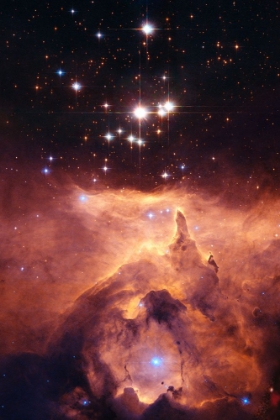 Picture of THE STAR CLUSTER PISMIS 24 LIES IN THE CORE OF THE LARGE EMISSION NEBULA NGC 6357