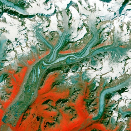 Picture of THE SUSTINA GLACIER IN THE ALASKA RANGE FROM SPACE