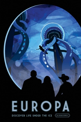 Picture of EUROPA MOON FICTIONAL SPACE TOURISM POSTER FROM JPL’S VISIONS OF THE FUTURE