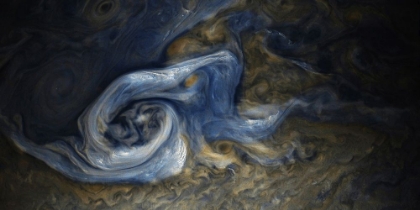 Picture of THIS COLOR-ENHANCED IMAGE OF A RAGING STORM ON JUPITER WAS TAKEN BY JUNO SPACECRAFT