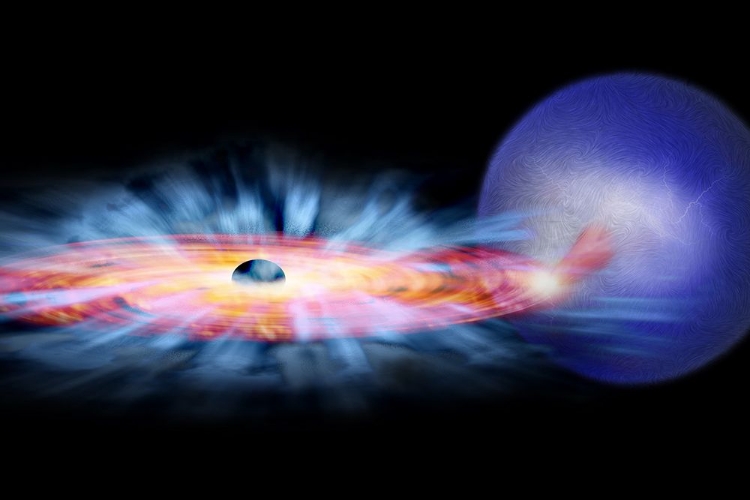 Picture of ARTIST ILLUSTRATION OF GRO J1655-40 - A BINARY STAR SYSTEM OBSERVED IN APRIL 2005 BY CHANDRA