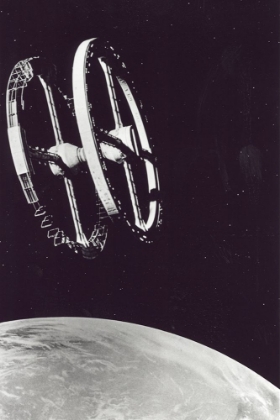 Picture of SPACE STATION FROM THE MOVIE 2001 A SPACE ODYSSEY - DIRECTED BY STANLEY KUBRICK IN 1968