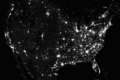 Picture of UNITED STATES AT NIGHT VIEWED FROM SPACE