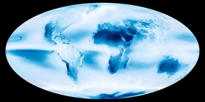 Picture of VIEW OF A CLOUDY EARTH SHOWN FROM SPACE