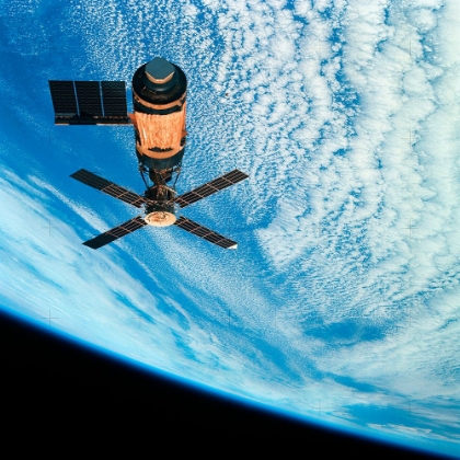 Picture of VIEW OF SKYLAB SPACE STATION CLUSTER IN EARTH ORBIT