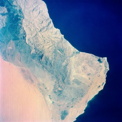 Picture of THE SOUTHEASTERN TIP OF THE ARABIAN PENINSULA FROM SPACE