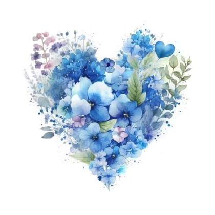 Picture of BLUE FLORAL HEART