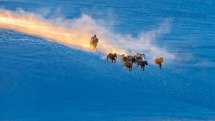 Picture of WINTER SUNSET IN BASHANG