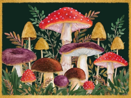 Picture of GILDED MUSHROOMS HORIZONTAL